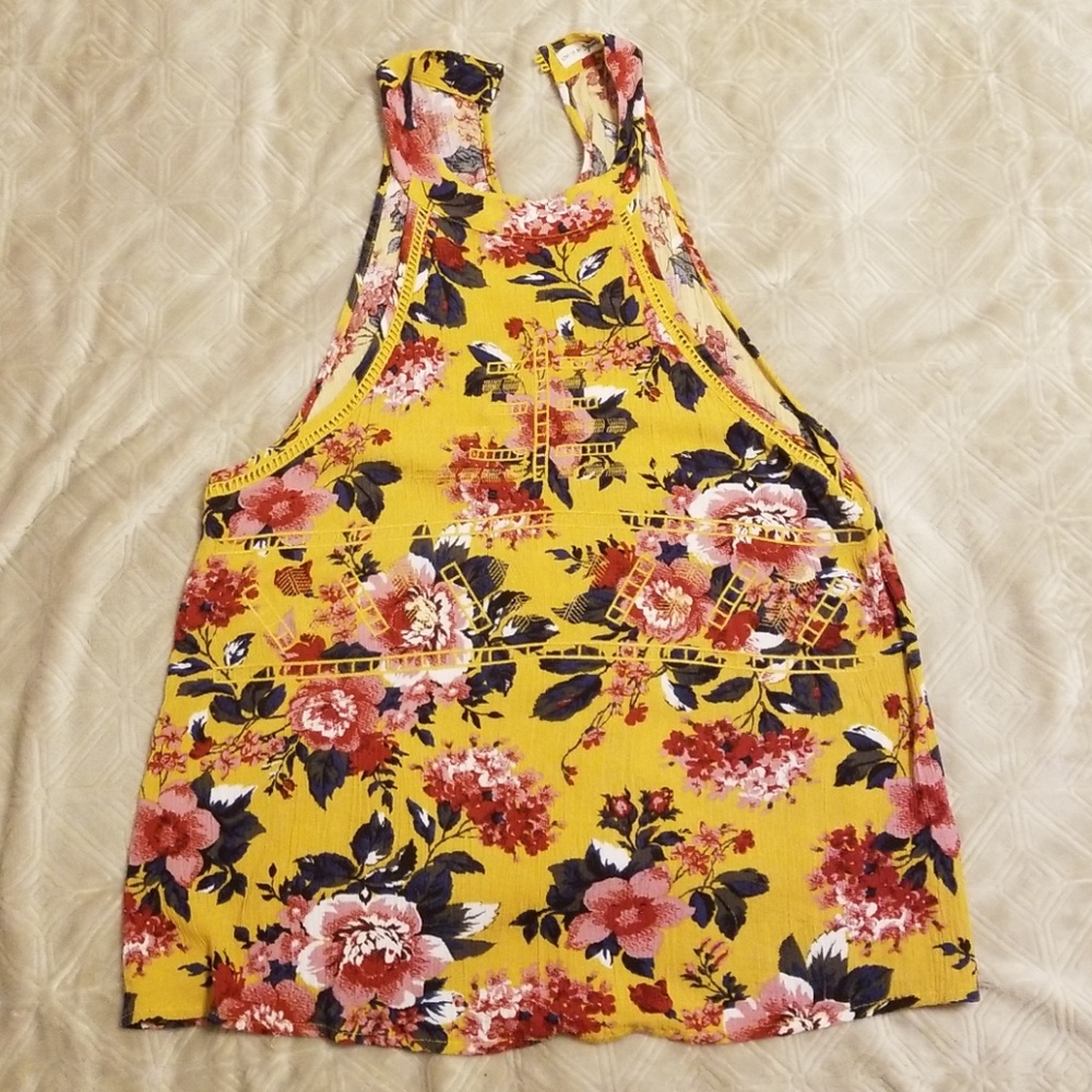 Embroidered Halter Tank Top